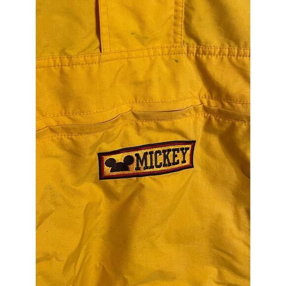 Vintage Disney Store Mickey Mouse Coat Large Men’s Yellow Hooded 1/2 Zip Snap - Picture 3 of 13